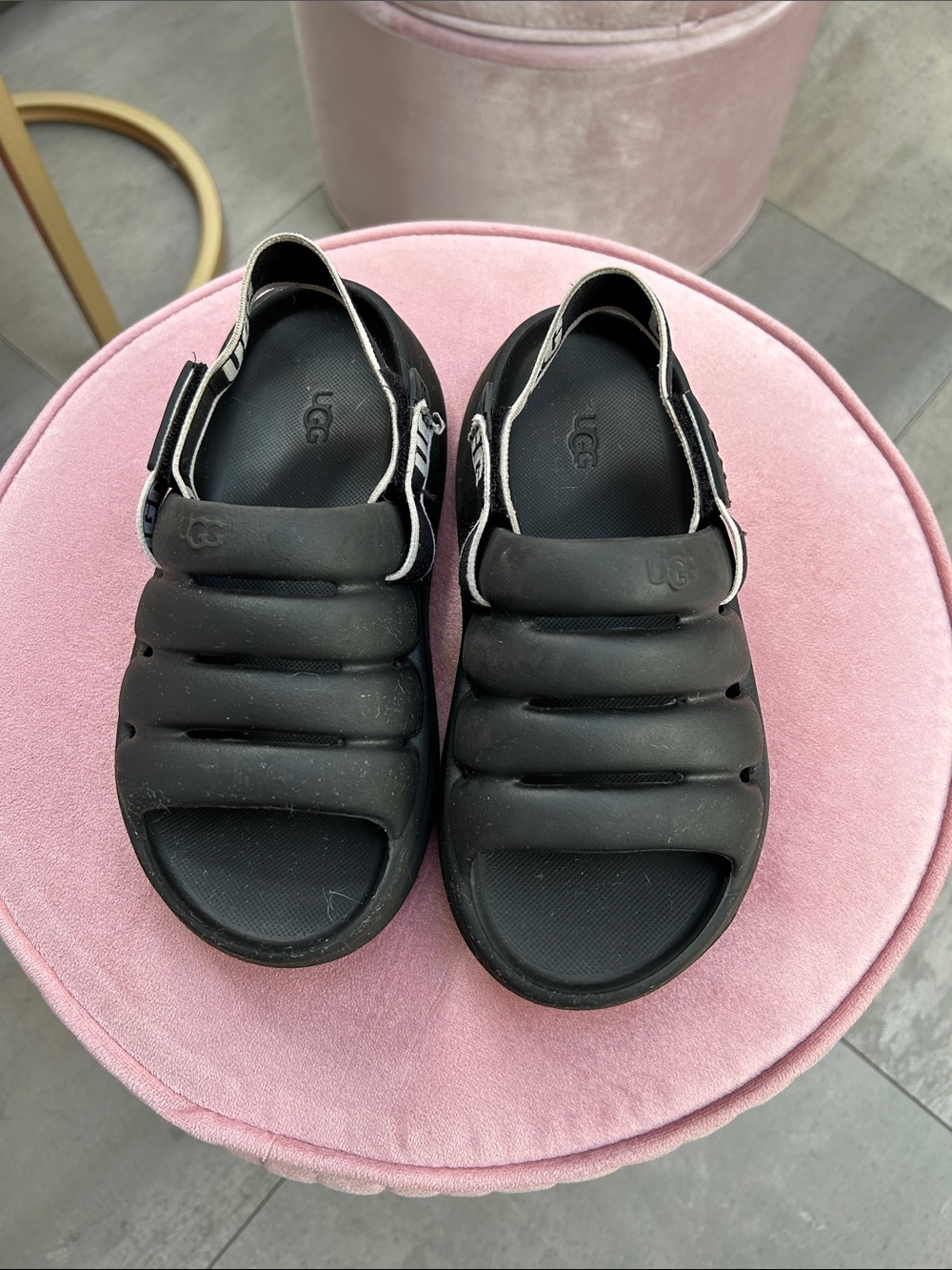 UGG Black Strap Slide Sandals
